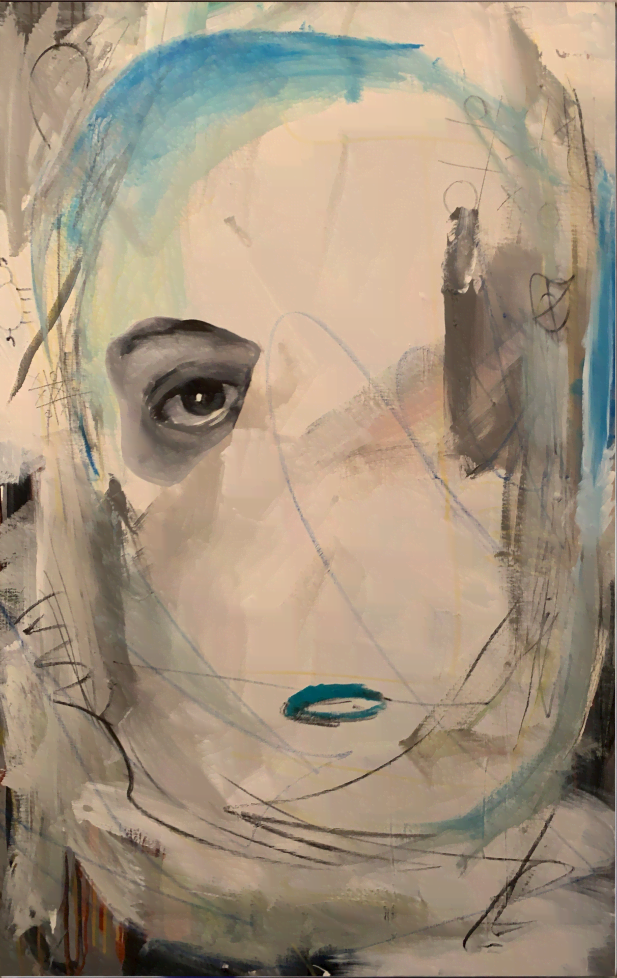  title: unfair
 size: 110x70cm
 medium: mixed media on linen
 year: 2021
 price: 3000 PLN